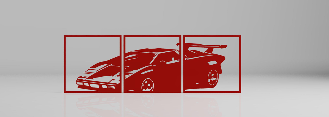 lamborghini countach lp 5000s car wall art by tronicpixel 2d supersportcar 3d print model - Mito3D