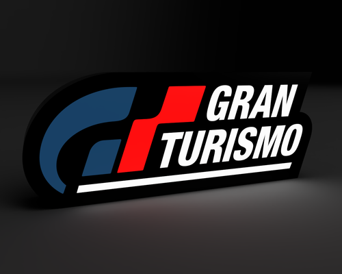 gran turismo leuchtkasten led lampe by 3dacores kunst zeichen logos gran spiele spieler gammeln autos 3d print model - Mito3D