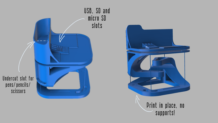 impression in endroit flottant bureau organisateur by rafa ménage bureau tenségrité accessoires organisation concours publier it a1 mini 3d print model - Mito3D