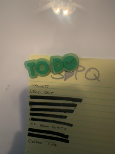 to do list magnet by goldiesvinyl household decor kitchen fridge todo 3d print model - Mito3D