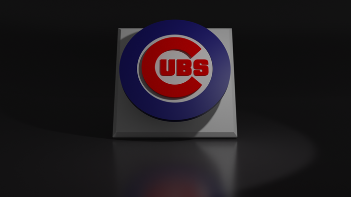 mlb chicago cubs floating logo sign by hangardesigns art signs & logos baseball illinois sports wrigley field multicolor 3d print model - Mito3D