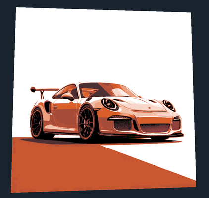 2018 porsche 911 gt3rs fucina cappelli by linea rossa arte 2d macchina traccia arancia sport gara hypercar decorazione 3d print model - Mito3D