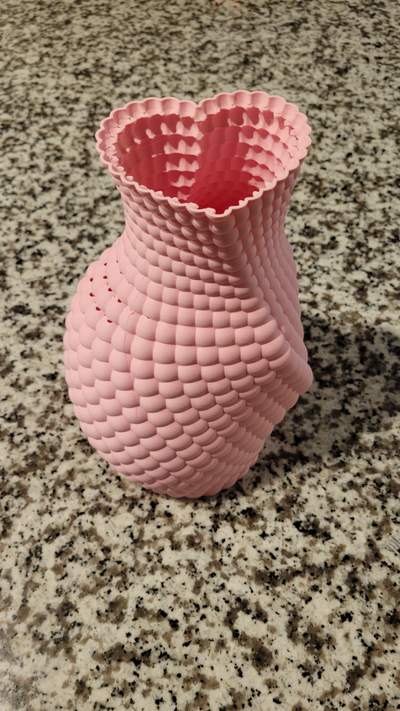 cotton ball heart vase by e3simon920 household festivities mode valentines day parametric 3d print model - Mito3D