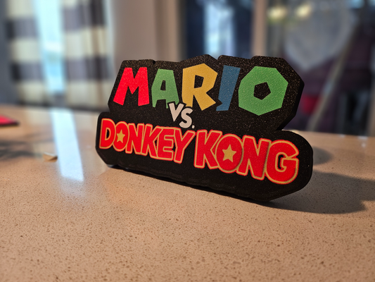 mario vs burro kong pared arte logo by tommy pistola señales logos súper dk pepita impresión in sitio 3d print model - Mito3D