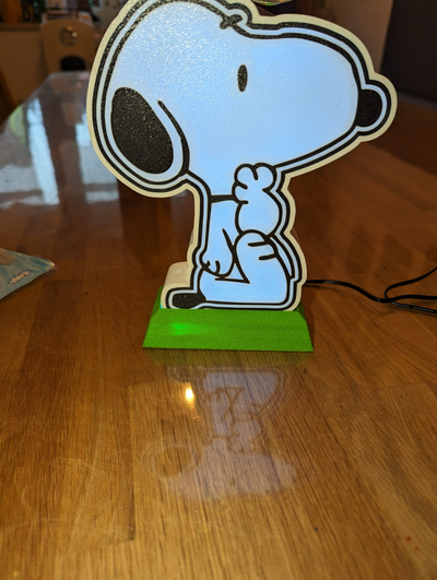 base snoopy lightbox remixato by weickf 3d druck arte modelli 3d print model - Mito3D