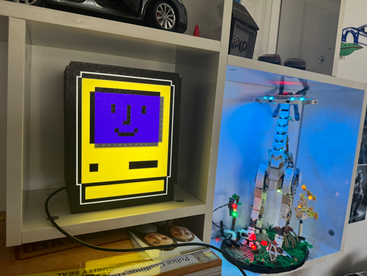 glücklich macintosh led licht box klassisch jahrgang historisch anzeige by videoanleitung miniaturen apfel mac computing 3d print model - Mito3D