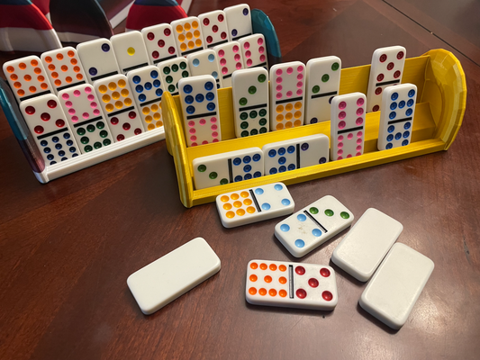 domino tray 16 by ibrawnfdm toys & games dominoes dominos game rack holder tile tiles 3d print model - Mito3D