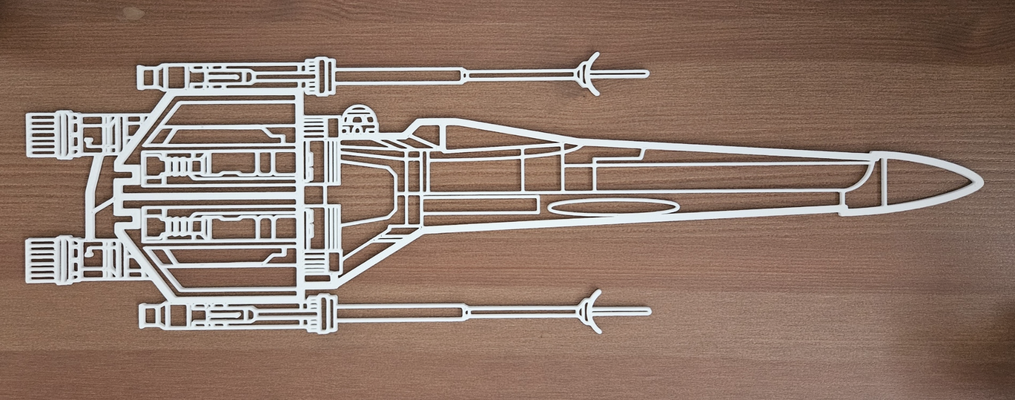 x wing arte muraria by limamike3d 2d guerre stellari stella guerre xwing t65 3d print model - Mito3D