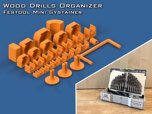 wood drills storage festool systainer mini by filip honz rek tools organizers organizer tool holder space drill workshop vrtaky vrtak 3d print model - Mito3D