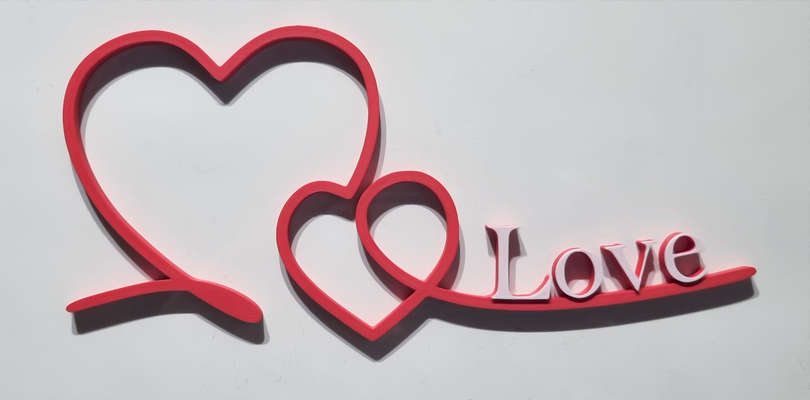 beautiful heart love font by vigo 3d household decor hearts decoration valentine 3d print model - Mito3D