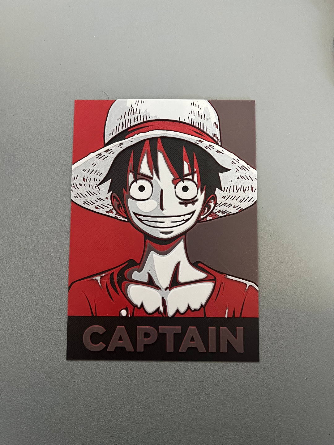 mono d luffy trozo forja sombreros ams necesario by 2emme3dlab arte 2d pieza barril caucho netflix anime negro blanco rojo 3d 2024 3D print model - Mito3D