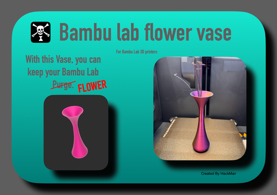 bambu lab flower vase by hackman art models bambulab p1 x1series led frame p1p accessory p1s 3d print model - Mito3D