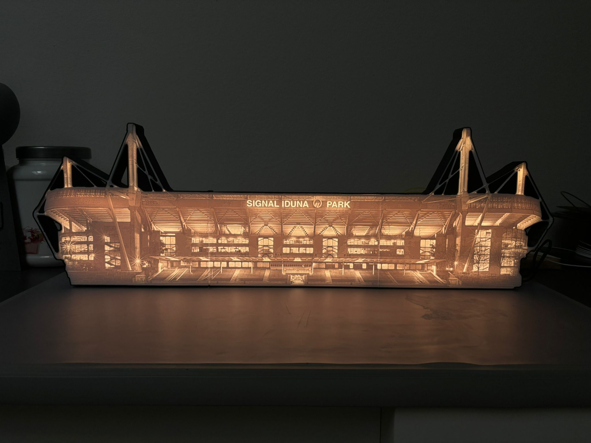 signal iduna parc lithophane stade westphalie exemple dortmund 60cm by 3ddruckbydennis génératif 3d modèle forge chapeaux borussia football stadion led boîte signe arène dortmunder gars bundesliga deutschland football lumière licht 3D print model - Mito3D