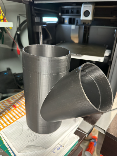 5x5x4 wye fitting dust collection duct by mss325 tools machine 3d print model - Mito3D