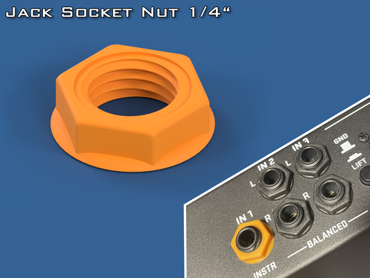 jack socket nut 1 4 635mm by filip honz rek hobby & diy electronics studio guitar phone connector cl1408 cl1410 cl1420 cl1414 cl1409 cl1412 cl1416 matice 3d print model - Mito3D