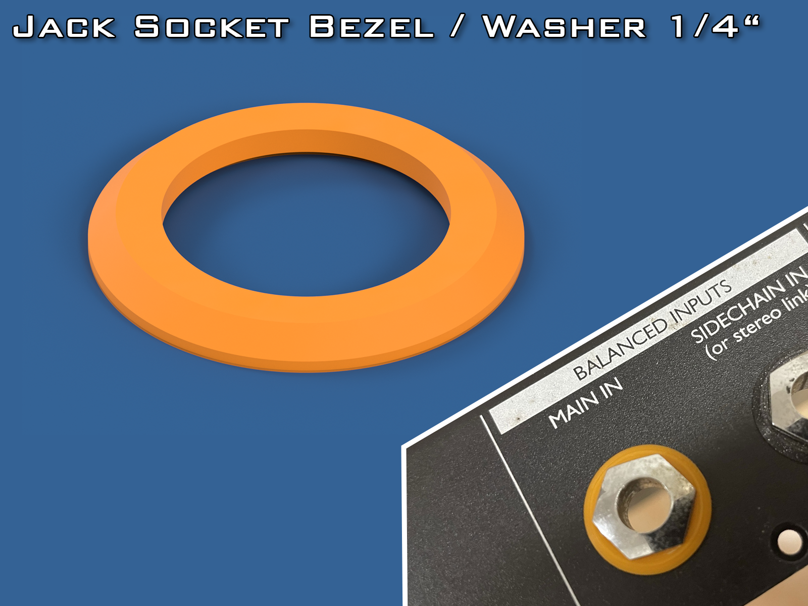 jack socket bezel washer 1 4 635mm by filip honz rek hobby & diy electronics studio phone connector cl1432 cl1425 cl1426 cl1428 cl1423 cl1424 cl1430 cl1422 podlozka 3D print model - Mito3D