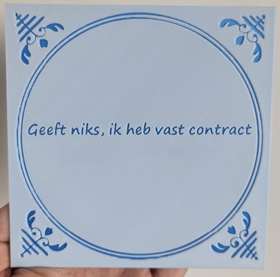 delft bleu tuile rencontré texte personnalisable sort by freekers art panneaux logos 3d print model - Mito3D