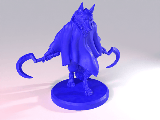 werewolf or shifter rogue assasin dnd mini remixed by darkwing miniatures creatures dndmini dndminiature miniature wolf assassin minis dungeon dragons dungeonanddragons 3d print model - Mito3D