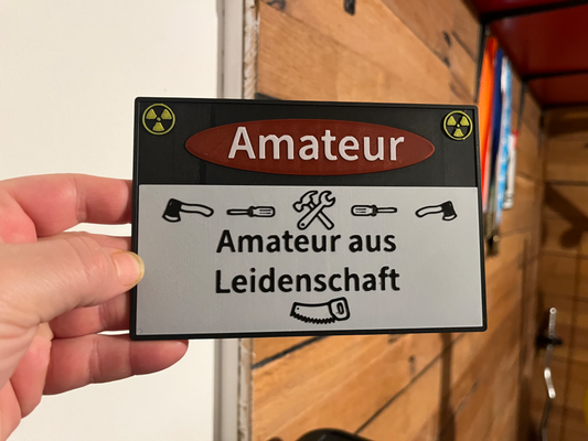 amateur aus leidenschaft - schild by luxmaker generative 3d model my sign diy werkstatt 3d print model - Mito3D