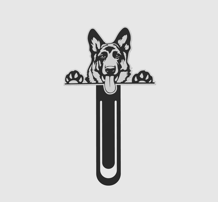 bookmark german shepherd by terabite tools book books segnalibro segnalibri 3d print model - Mito3D