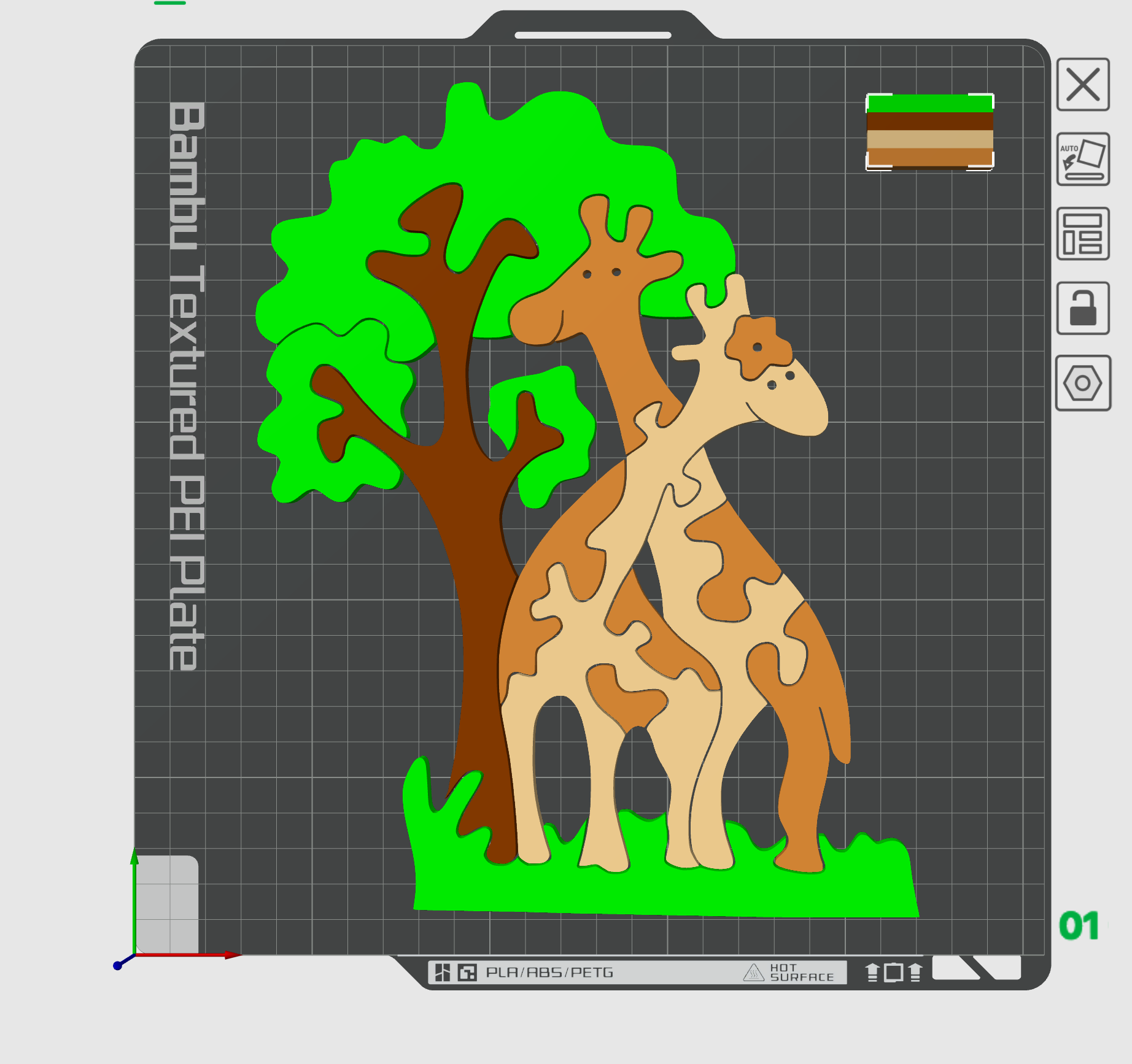 puzzle ragazzi giraffa amore albero by terabite giocattoli giochi animale ragazzo animali 3D print model - Mito3D