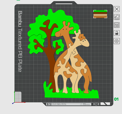 puzzle ragazzi giraffa amore albero by terabite giocattoli giochi animale ragazzo animali 3d print model - Mito3D