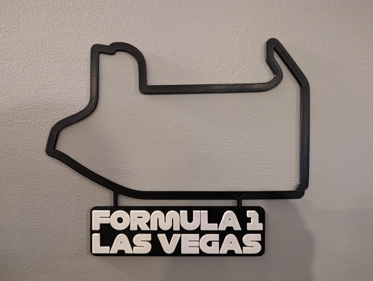 f1 vegas grandiose prix piste carte plaque signalétique by dakjones82 art modèles formule 1 mur courses contour décor 3d print model - Mito3D