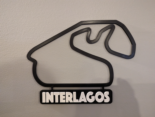 interlagos circuit piste carte plaque signalétique by dakjones82 art modèles f1 formule 1 courses voitures mur contour 3d print model - Mito3D