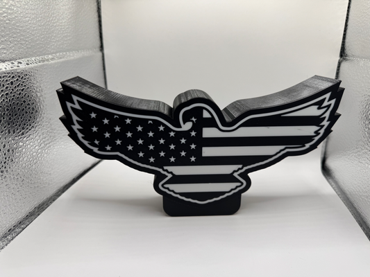 americano aquila lightbox by libertà 3d stampe arte segni loghi luce scatola calvo orgoglio arredamento guidato patriota patriottico aquile rosso bianca blu 3d print model - Mito3D