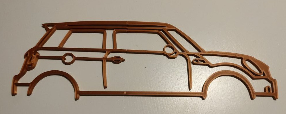 mini cooper silhouette wall art by marcozovo 2d 3d print model - Mito3D