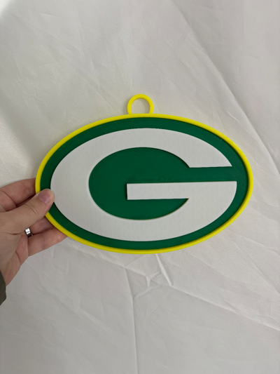 oversized packers logo necklace by mcodysims art signs & logos necklacecharm football nfl green bay wisconsin charm fan 3d print model - Mito3D