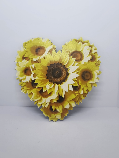 sunflower heart by j3dps generative 3d model hueforge & lithophane spring flower sun 3d print model - Mito3D