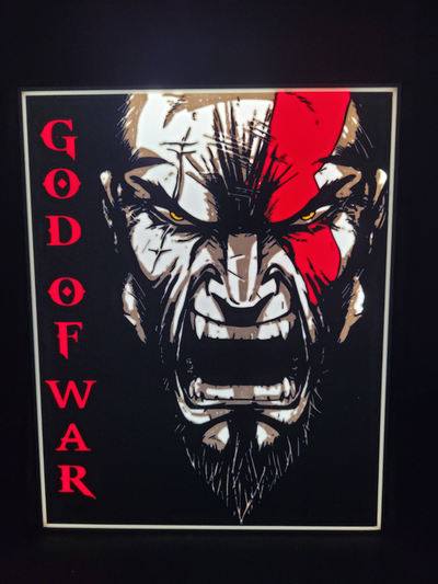 kratos lightbox dio of guerra by 3d geek domestico arredamento spartano 3d print model - Mito3D