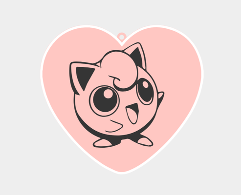 jigglypuff portachiavi san valentino pokemon by 3d stampe settimana arte 2d 3d print model - Mito3D