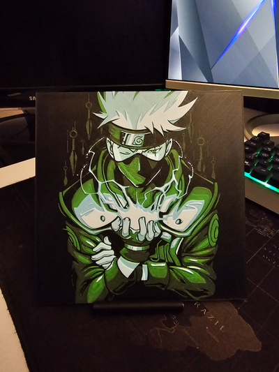 kakashi naruto forge chapeaux by think3d génératif 3d modèle lithophane anime tv film séries teinte 2d art 2dart 3d print model - Mito3D