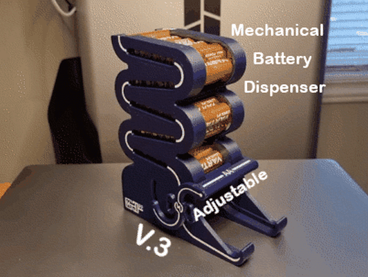 aa mechanical battery dispenser by kg3dee household office container storage 3d print model - Mito3D