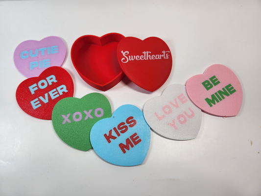 sweethearts valentine coaster set by jamboodle household festivities sweetheart contest holidays valentines day multi color print ams party decoration 3d print model - Mito3D