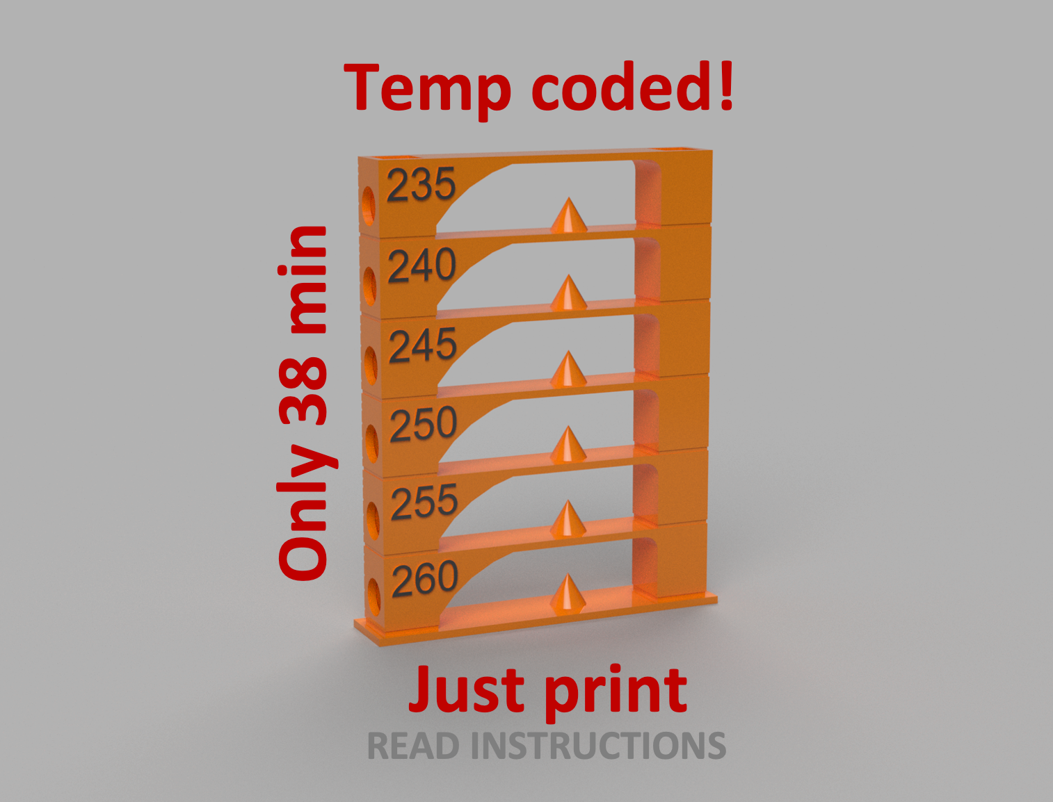 petg temp tour 235 up to 260 by mikeproch 3d imprimante tester modèles tentateur étalonnage impression 3D print model - Mito3D