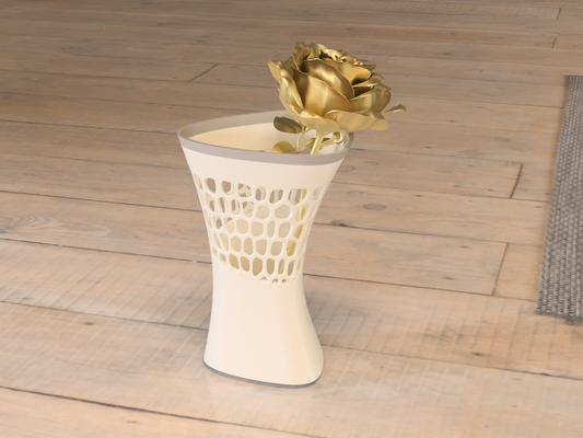 vase 4 gipfel by adam haushalt dekor blume wasser pflanze valentinstag wettbewerb voronoi gold multi farbe mischen hybrid x1c design möbel 3d print model - Mito3D