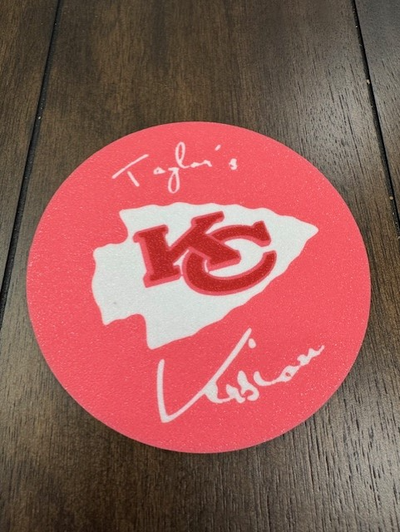 kansas city chiefs coaster taylor's version by rcrunger household house models kansascity kansascitychiefs taylor taylorswift swift 3d print model - Mito3D