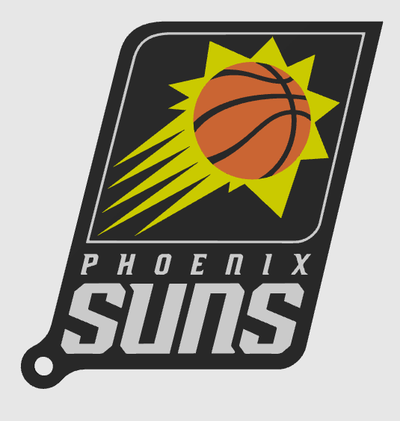 phoenix suns keychain by diogooreis art signs & logos logo nba key accessory accessories basket basketball sun sunset cookie 3d print model - Mito3D