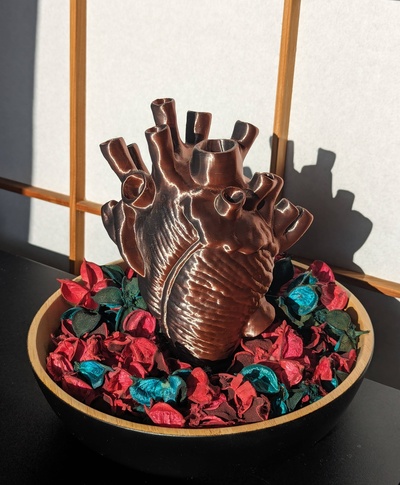 anatomico cuore supporti necessario gratuito in piedi by giskardreventlov domestico arredamento decorazione statua arte buio gotico raccapricciante anatomia supporto san valentino regali san valentino decorativo artistico nosupports forma anatomicamente corretto simpleprint 3d print model - Mito3D