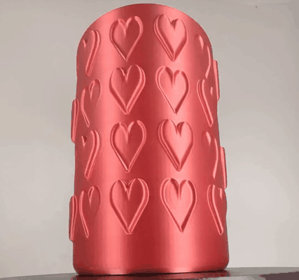 small valentines heart vase by eevul machinations household festivities valentine valentinesday2023 3mf file custome color red pink white 3d print model - Mito3D