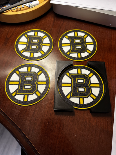 boston bruins sottobicchieri titolare supporto by biochimica domestico arredamento sottobicchiere nhl hockey 3d print model - Mito3D