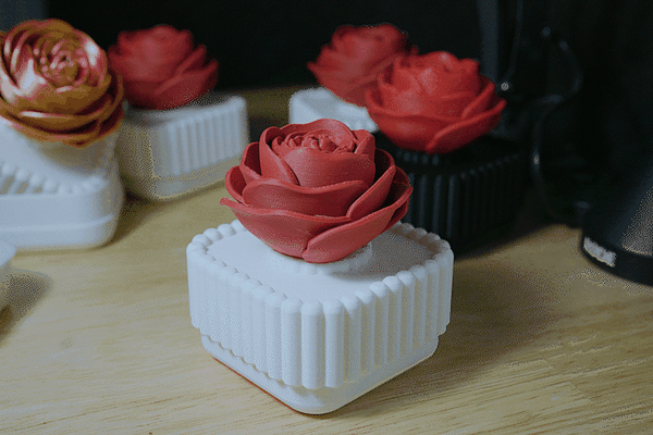 namorados rosa presente caixa recipiente by tendência casa decoração romântico flor floral jóias lindo amar 3d print model - Mito3D