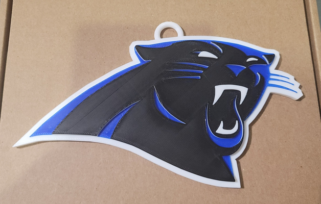 carolina panther 3d logo 180mm serie by lebensmittelgeschäfte hobby diy sport draußen nfl kette mannschaft fußball 3d print model - Mito3D