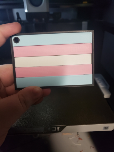 transgenres drapeau porte clés by nicholastbetts art 2d 3d print model - Mito3D