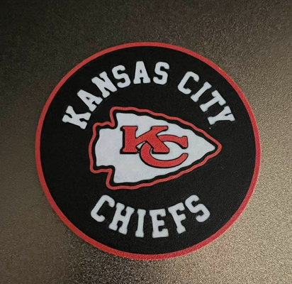 kansas city chiefs coaster by mipmay3d art signs & logos football playoffs kc kansascity fan mancave beer coffee cup nflcoaster nfl superbowl 3d print model - Mito3D