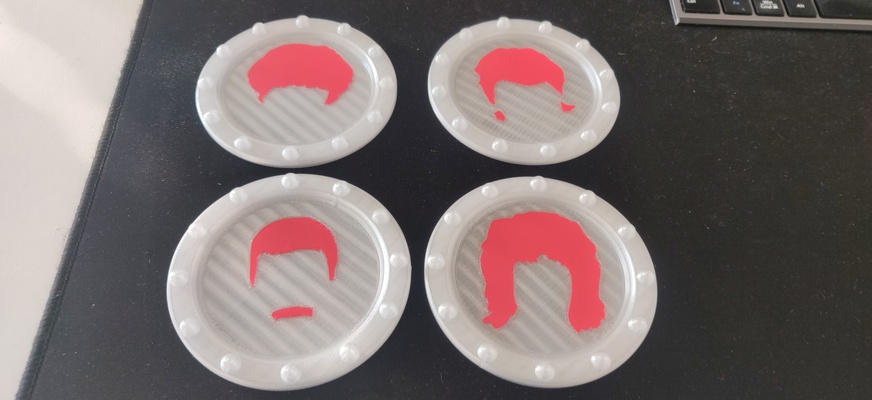 queen faces coasters by z3dartandtech household house models kitchen multicolor freddiemercury bryanmay 3d print model - Mito3D