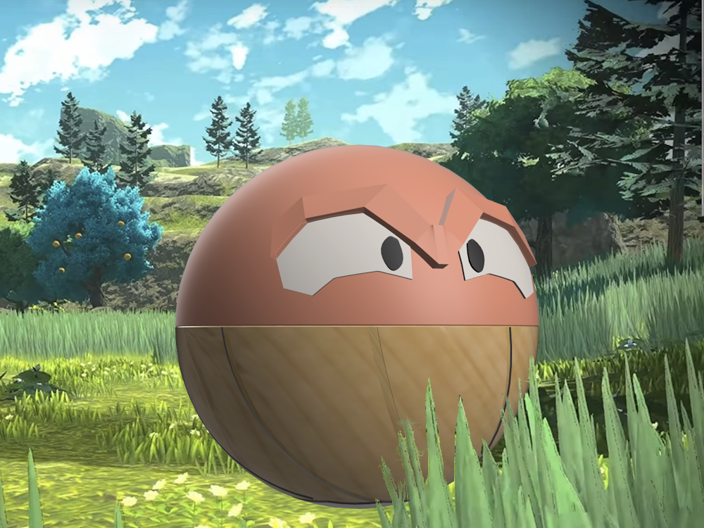 hisui voltorb voltobal pokemon by chipotle art sculptures mon mons poket legend legends arceus switch nintendo gamefreak ball sphere volt or orb legenden deco decor wood pattern video videogame 3D print model - Mito3D